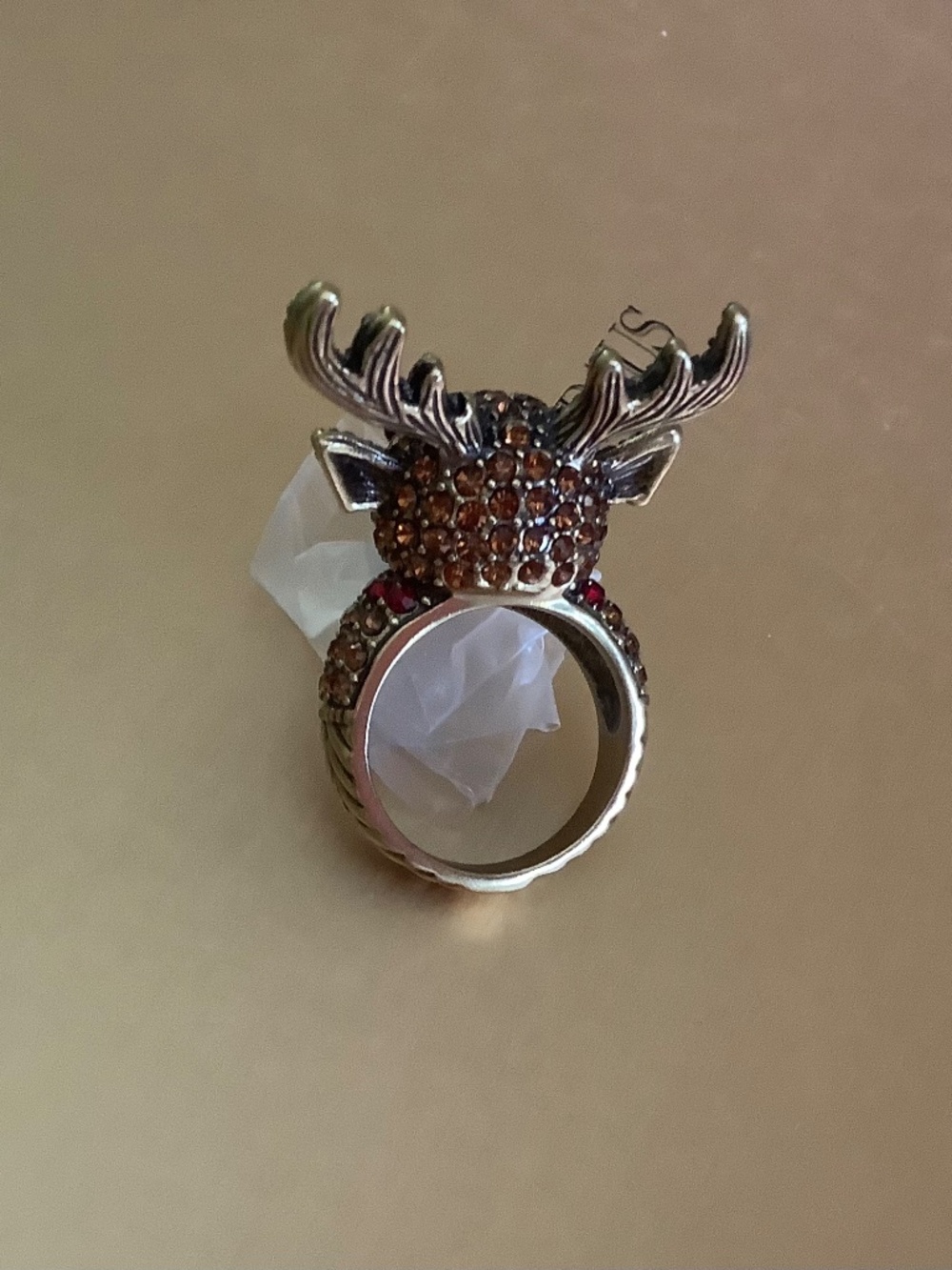 Heidi Daus Rudy Reindeer Holiday Collection Crystal Ring SZ 9 - Picture 6 of 14